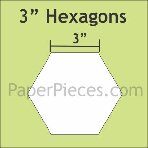 3" Hexagon Paper Pieces 300 Pack HEX300B