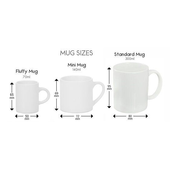 3 sizes of mugs