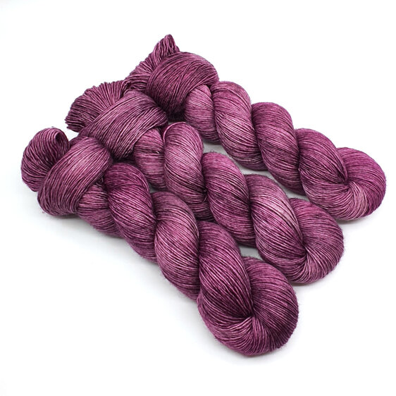 3 twisted skeins of 4ply merino in cabernet