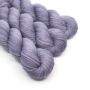 3 twisted skeins of DK Bluefaced Leicester in Pigeon grey