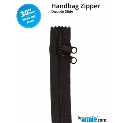 30" Double Slide Handbag Zip - Black