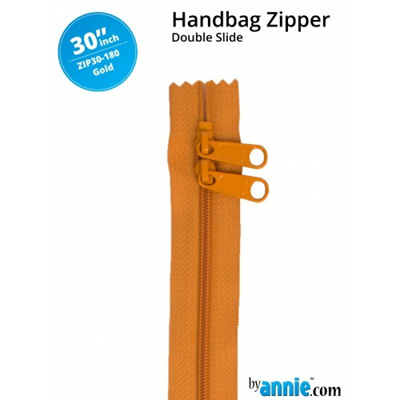 30" Double Slide Handbag Zip - Gold
