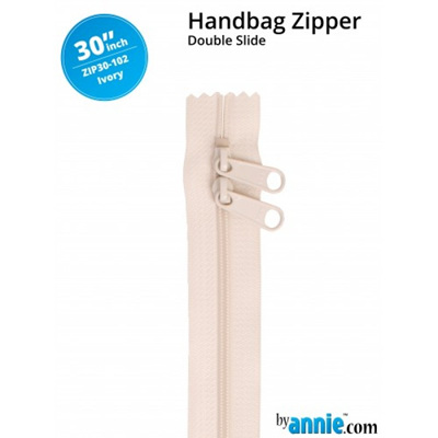 30" Double Slide Handbag Zip - Ivory