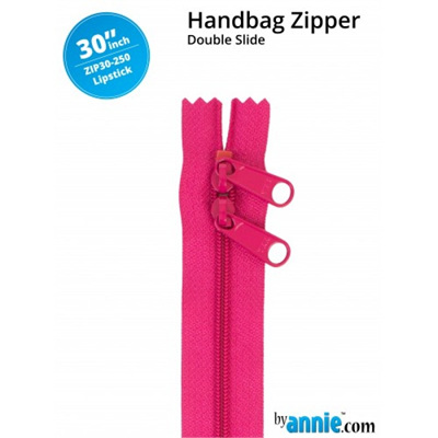 30" Double Slide Handbag Zip - Lipstick