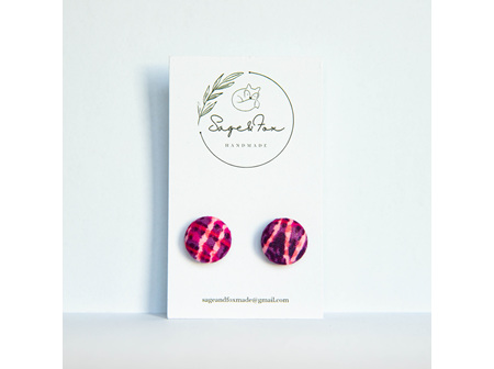 31721SAGE AND FOX EARRINGS LG PINK LINES