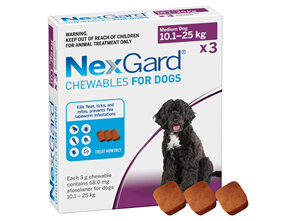 3pk NEXGARD chew for dogs 10.1-25 kg