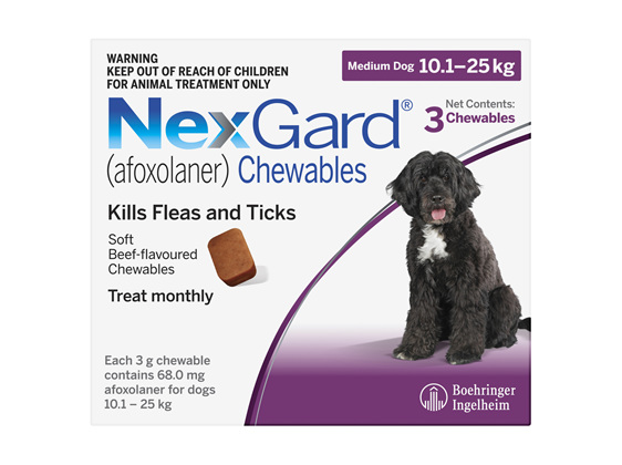 3pk NEXGARD chew for dogs 10.1-25 kg