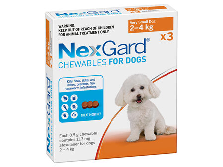 3pk NEXGARD chew for dogs 2-4 kg