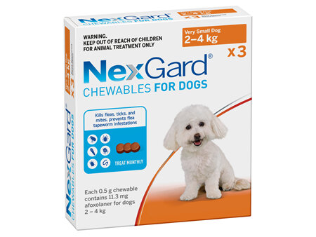 3pk NEXGARD chew for dogs 2-4 kg