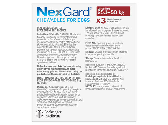 3pk NEXGARD chew for dogs 25.1-50 kg