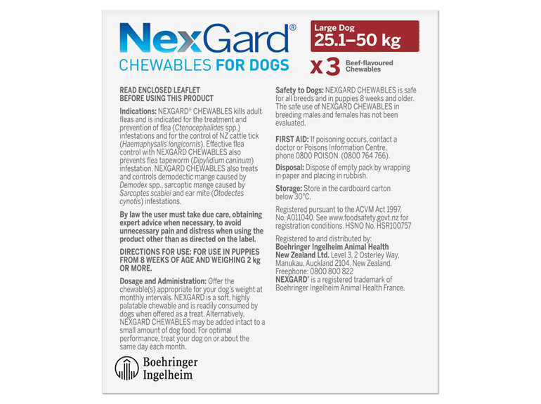 3pk NEXGARD chew for dogs 25.1-50 kg