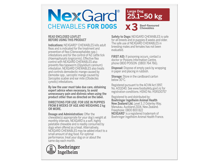 3pk NEXGARD chew for dogs 25.1-50 kg