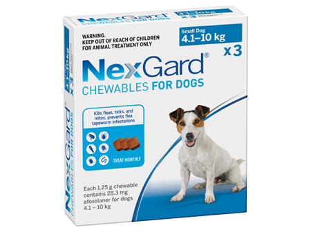 3pk NEXGARD chew for dogs 4.1-10 kg