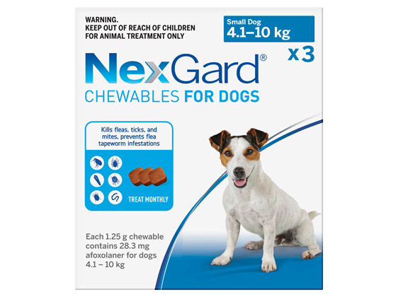 3pk NEXGARD chew for dogs 4.1-10 kg