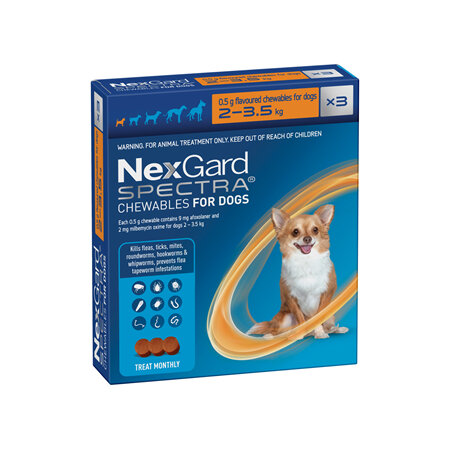 3pk NEXGARD SPECTRA chew for dogs 2-3.5kg