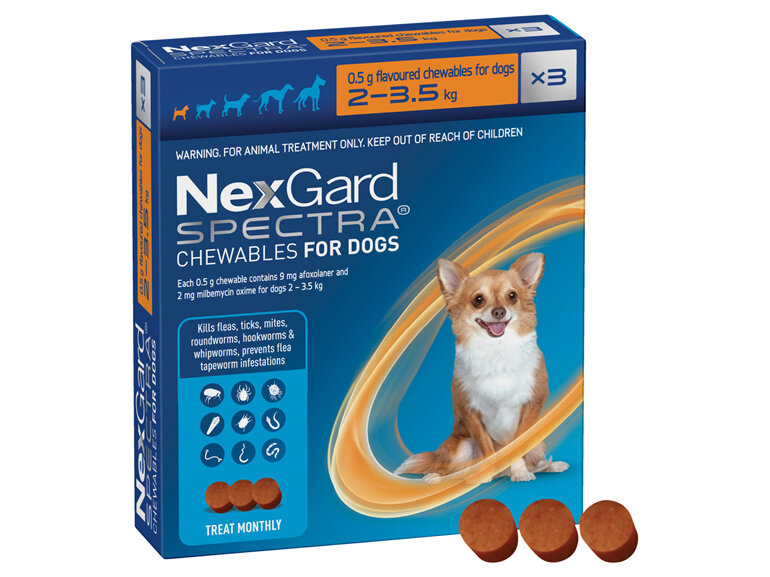 3pk NEXGARD SPECTRA chew for dogs 2-3.5kg