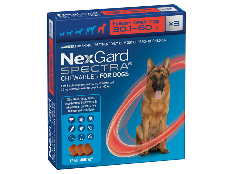 3pk NEXGARD SPECTRA chew for dogs 30.1-60 kg