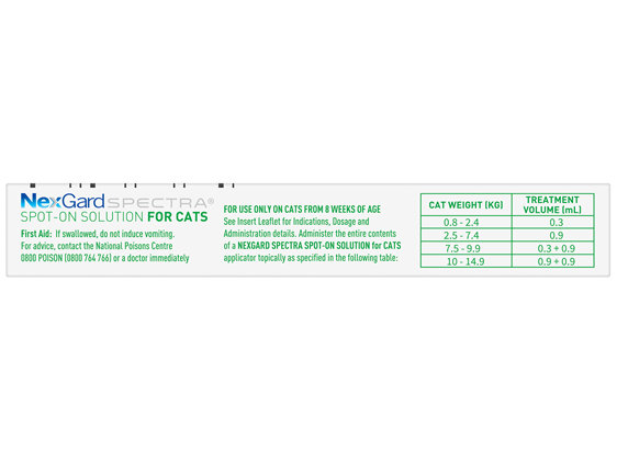 3pk NEXGARD SPECTRA Spot-on Solution for Small Cats & Kittens 0.8-2.4 kg