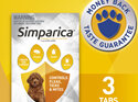 3pk Simparica chew for Dogs 1.3 to 2.5kg treats fleas, ticks & mites