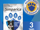 3pk Simparica chew for Dogs 10 to 20kg fleas, ticks & mites