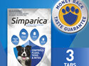 3pk Simparica chew for Dogs 10 to 20kg fleas, ticks & mites