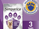 3pk Simparica chew for Dogs 2.5 to 5.0kg treats fleas, ticks & mites