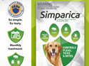 3pk Simparica chew for Dogs 20 to 40kg treats fleas, ticks & mites