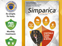 3pk Simparica chew for Dogs 5.0 to 10kg treats fleas, ticks and mites