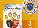 3pk Simparica chew for Dogs 5.0 to 10kg treats fleas, ticks and mites