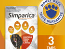 3pk Simparica chew for Dogs 5.0 to 10kg treats fleas, ticks and mites