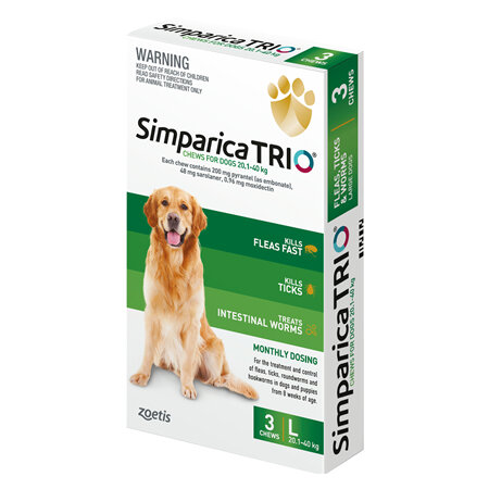 3pk Simparica Trio Large 20.1kg-40kg