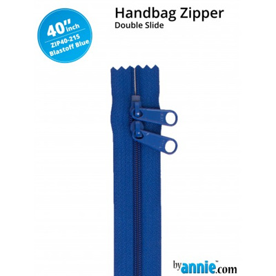 40" Double Slide Handbag Zip - Blastoff Blue