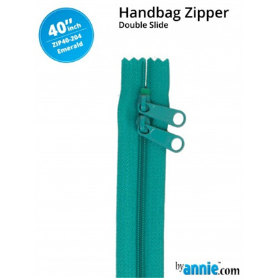 40" Double Slide Handbag Zip - Emerald
