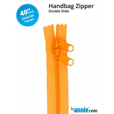 40" Double Slide Handbag Zip - Papaya