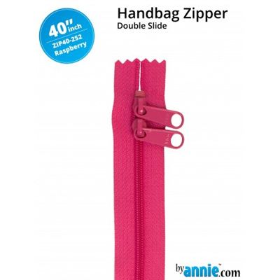 40" Double Slide Handbag Zip - Raspberry