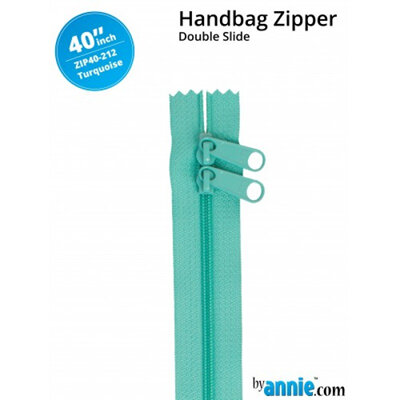 40" Double Slide Handbag Zip - Turquoise