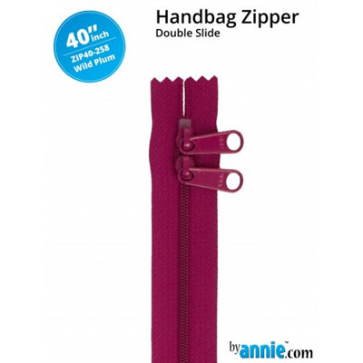 40" Double Slide Handbag Zip - Wild Plum