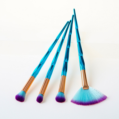 4pc Aqua Make up Brush Set