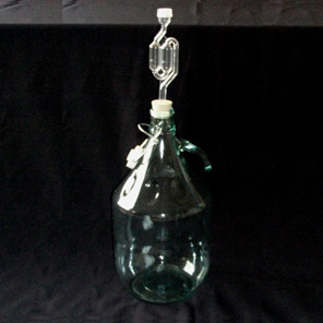 5 litre carboy with bung & airlock for home winemaking