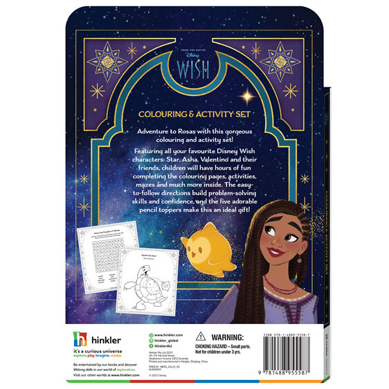 5-Pencil Set: Disney Wish Colouring & Activity Kit hinkler movie stationery kids