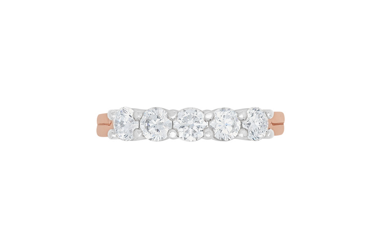 5 stone eternity ring with koru detailing from The Narrative Collection