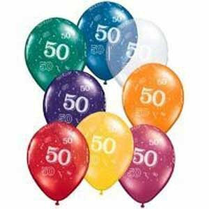 50th Birthday Balloons x 1