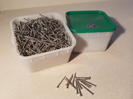 50x2.8mm Stainless Steel 316 Annular Grooved Flat Head Cladding Nails 5kg