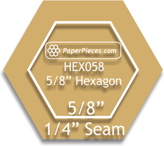 5/8" Hexagon Acrylic Template HEX058-038