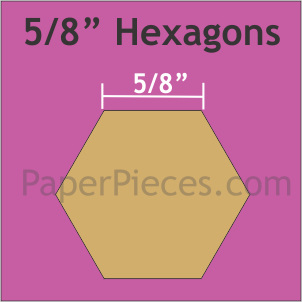 5/8" Hexagons 1200 Paper Pieces