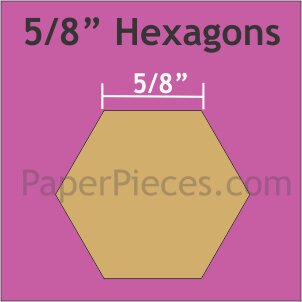 5/8" Hexagons Paper Pieces