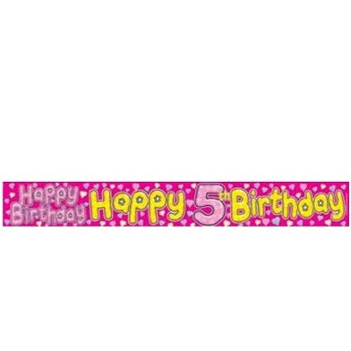 5th Happy Birthday Girl Banner