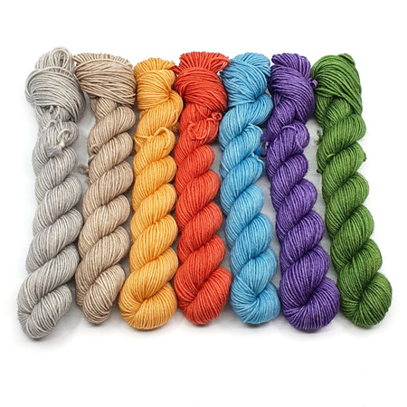 7 x 20g Mini Skein Kit - Urban Spice on 4ply Bluefaced Leicester