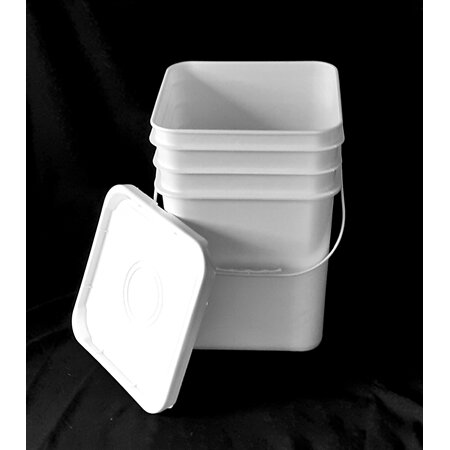 7 x 20L Square Food Grade Buckets with Gasket Lid