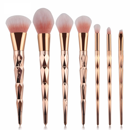 7pc Rose Gold Makeup Brush Set